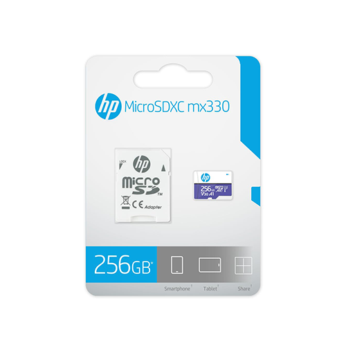 HP 256GB mx330 MicroSDxc memory Card with Adapter U3 A1 V30
